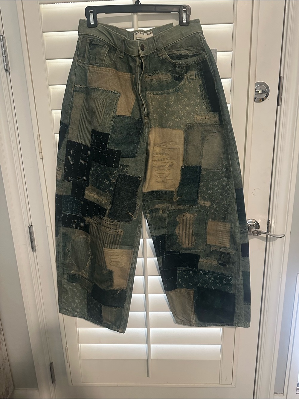 NWT Free People Patchwork Wide-Leg Jeans size 29
